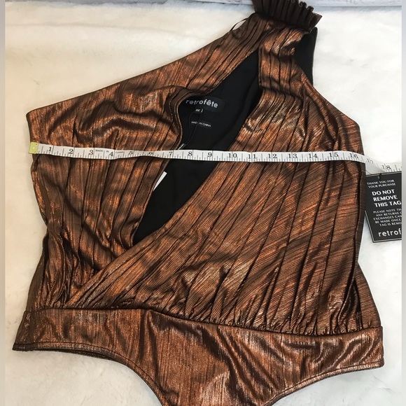 Retrofete Bronze Cassie Bodysuit size MEDIUM NWT - Picture 11 of 11